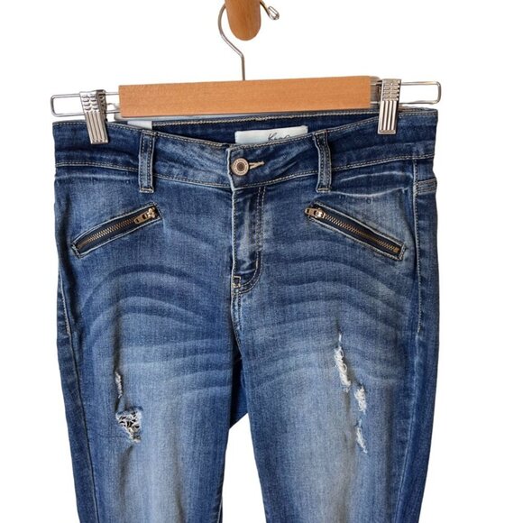 KanCan Jeans Womens SZ 26 Los Angeles Distressed Ankle Zipper Medium Wash Denim - Picture 3 of 16